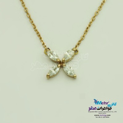 گردنبند طلا - طرح گل