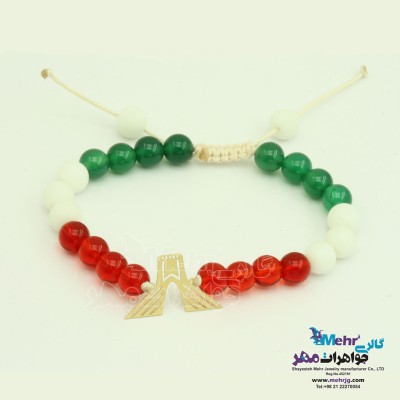 دستبند طلا و سنگ - طرح آزادی