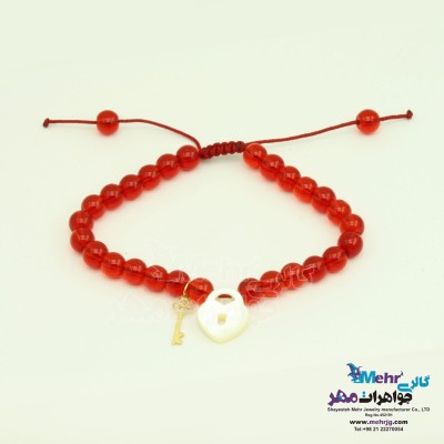 دستبند طلا و سنگ - طرح کلید