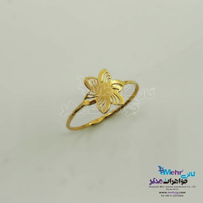 انگشتر طلا - طرح گل