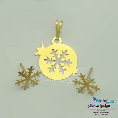 نیم ست طلا - آویز و گوشواره - طرح برف و انار