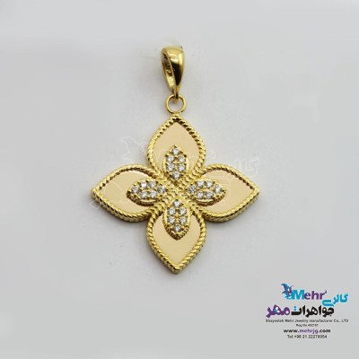 آویز طلا - طرح گل