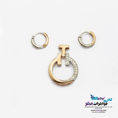نیم ست طلا - آویز و گوشواره - طرح تیفانی
