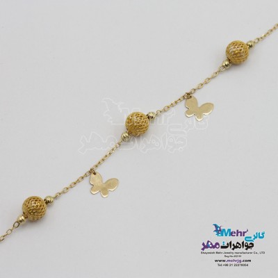 دستبند طلا - طرح پروانه