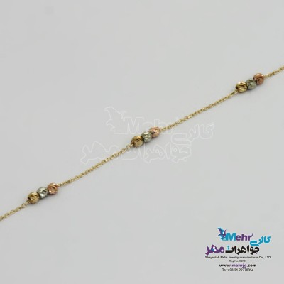 دستبند طلا - طرح گوی تراش