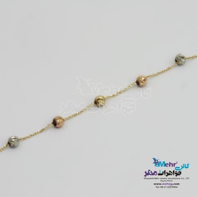 دستبند طلا - طرح گوی تراش