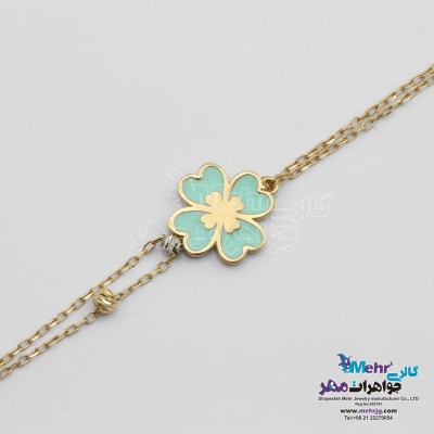دستبند طلا - طرح شبدر 4 برگ