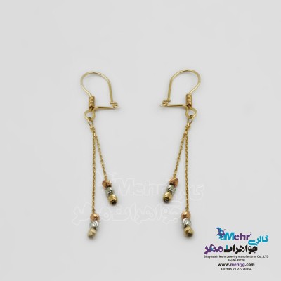 گوشواره طلا - طرح گوی تراش