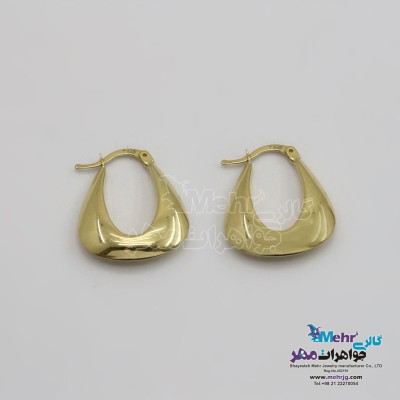 گوشواره حلقه ای طلا - طرح هندسی