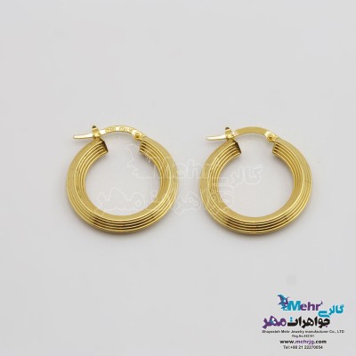 گوشواره حلقه ای طلا - طرح هندسی