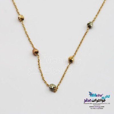 گردنبند طلا - طرح گوی تراش