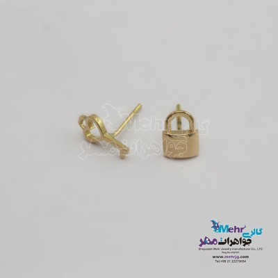 گوشواره طلا - طرح کلید و قفل