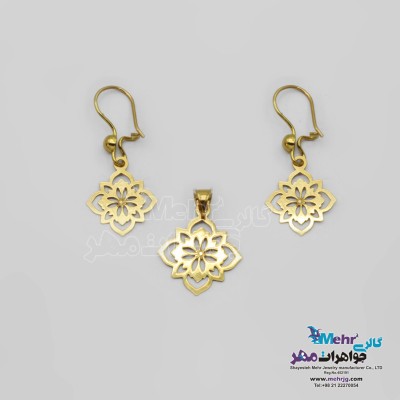 نیم ست طلا – آویز و گوشواره - طرح اسلیمی