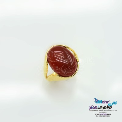 انگشتر طلا- سنگ عقیق