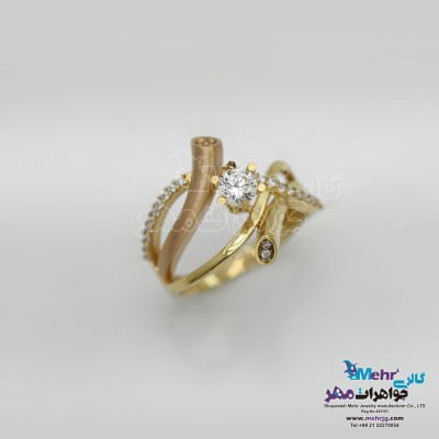 انگشتر طلا- طرح  ممزوج