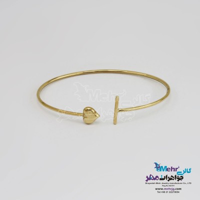 دستبند النگویی طلا – طرح قلب و خط