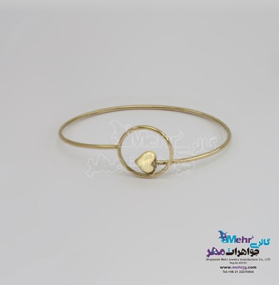 دستبند النگویی طلا – طرح قلب و دایره
