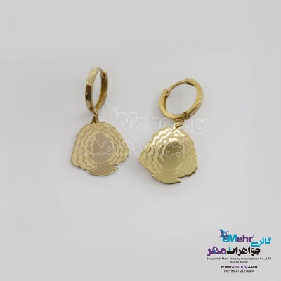 گوشواره گیره ای طلا - طرح گیسو