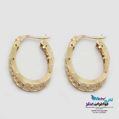 گوشواره حلقه ای طلا - طرح ورساچه