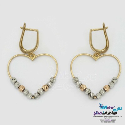 گوشواره گیره ای طلا - طرح قلب