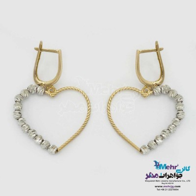 گوشواره گیره ای طلا - طرح قلب