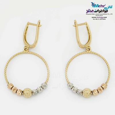 گوشواره گیره ای طلا - طرح هندسی
