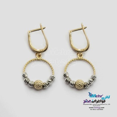 گوشواره گیره ای طلا - طرح هندسی