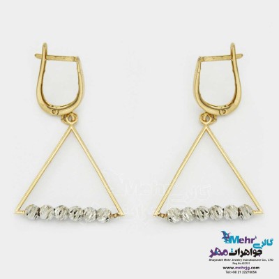 گوشواره گیره ای طلا - طرح هندسی