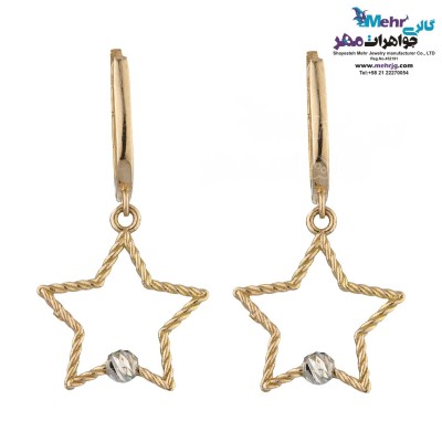 گوشواره گیره ای طلا - طرح ستاره