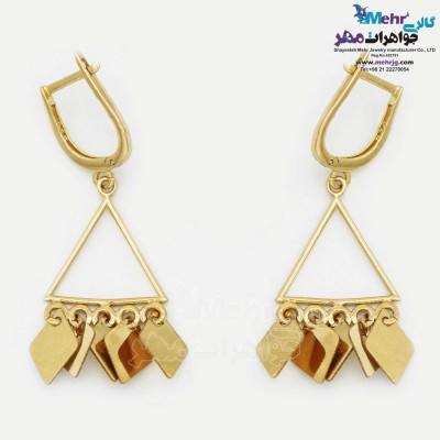 گوشواره گیره ای طلا - طرح هندسی