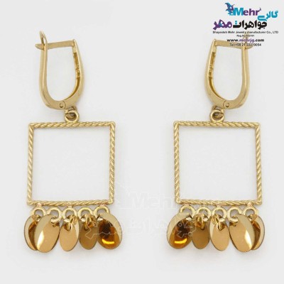 گوشواره گیره ای طلا - طرح هندسی