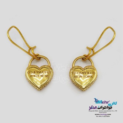 گوشواره گیره ای طلا - طرح قلب