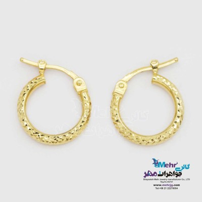 گوشواره گیره ای طلا - طرح تراش