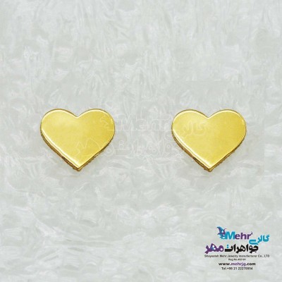 گوشواره میخی طلا - طرح قلب