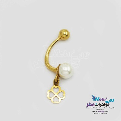 پیرسینگ طلا – طرح شبدر چهار برگ