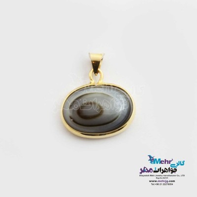 آویز طلا - سنگ عقیق