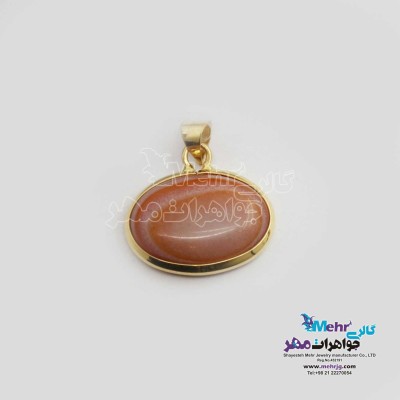 آویز طلا - سنگ عقیق