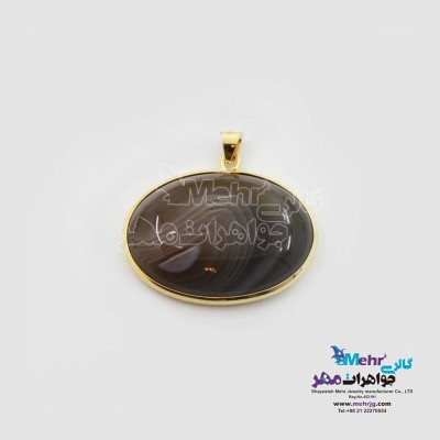 آویز طلا - سنگ عقیق