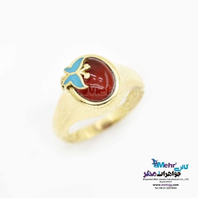 انگشتر طلا- طرح پروانه