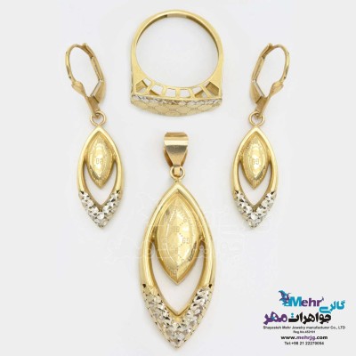 نیم ست طلا - آویز و گوشواره و انگشتر - طرح گوچی