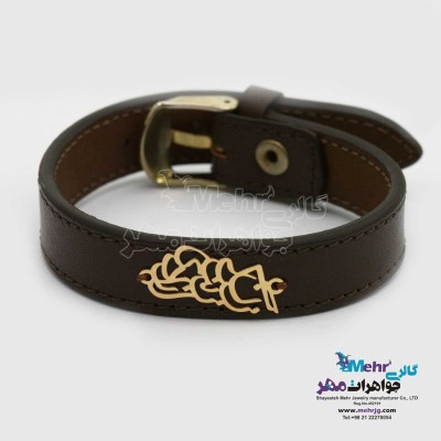 دستبند طلا و چرم - طرح زن زندگی آزادی