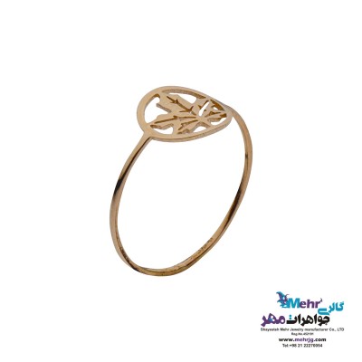 انگشتر  طلا - طرح برگ پاییزی