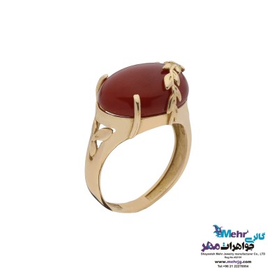 انگشتر طلا - طرح برگ