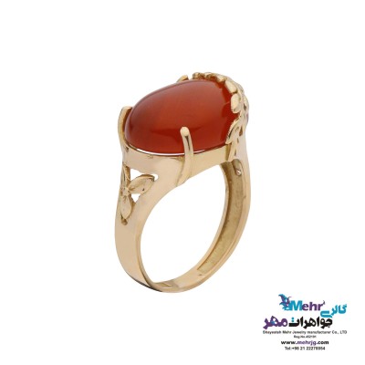 انگشتر طلا - طرح برگ