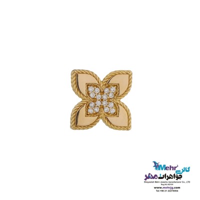 آویز طلا - طرح گل چهار پر