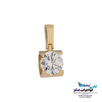 آویز طلا - طرح تک نگین