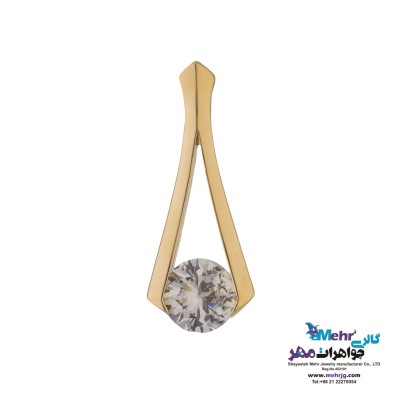 آویز طلا - طرح تک نگین