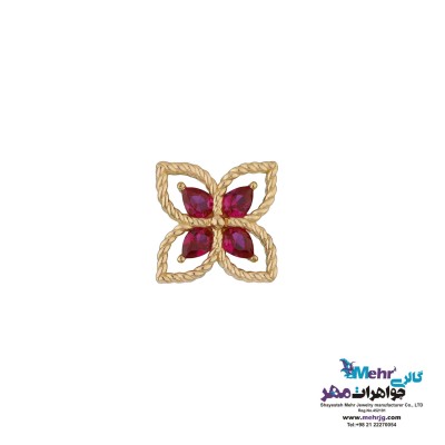 آویز طلا - طرح گل چهار برگ