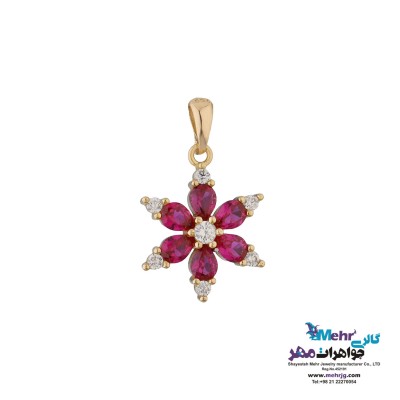 آویز طلا - طرح گل خورشیدی