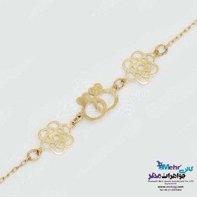 دستنبد طلا - طرح حلقه و گل